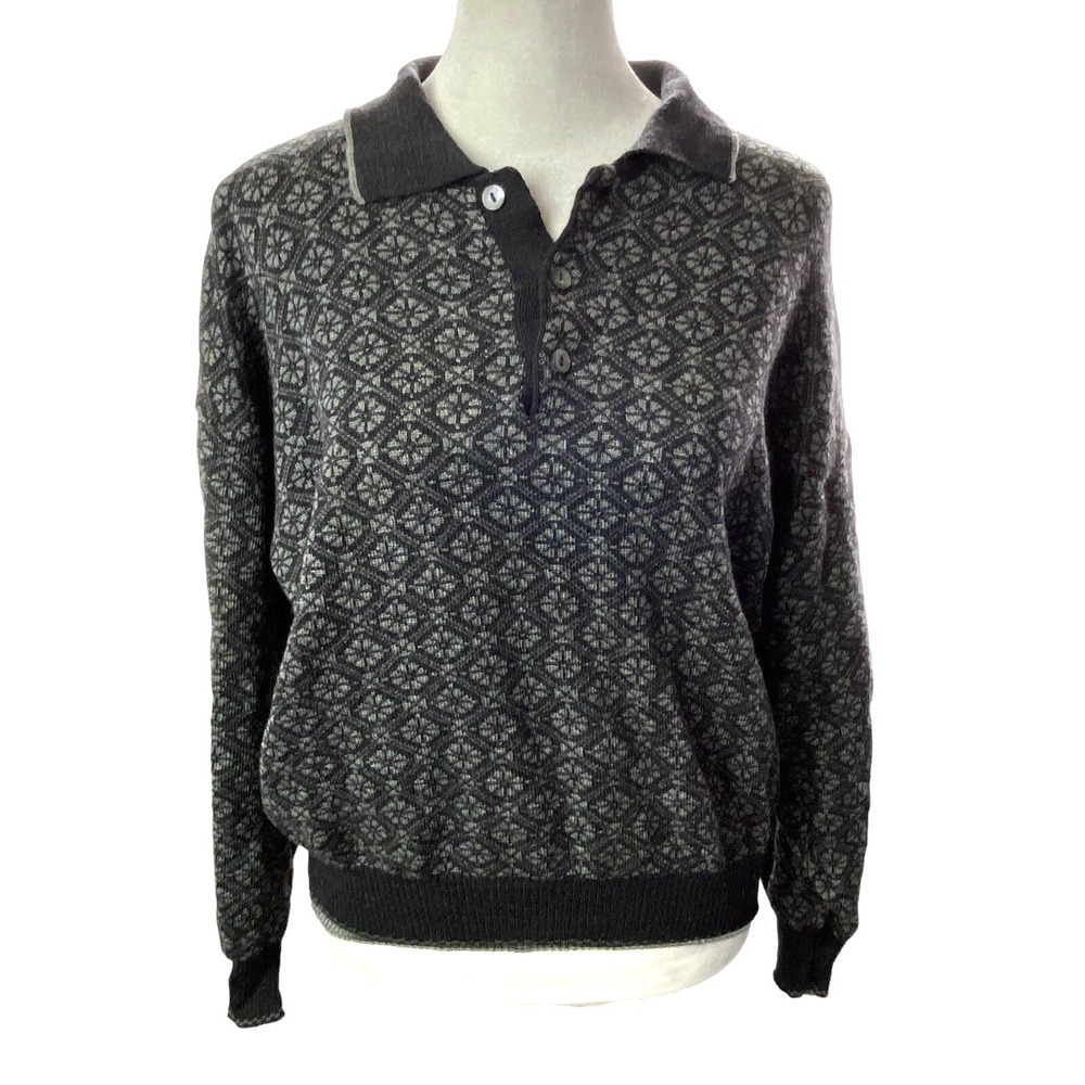 Vtg MAGLIFICIO Men Merino Wool Long Sleeve Italy Pullover Sweater Sz M Gray